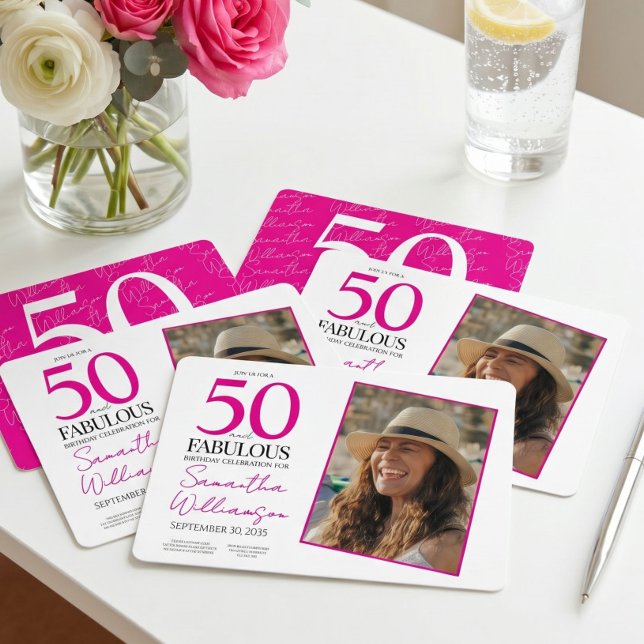 Invitación 50 y Fabuloso Cumpleaños 50 Fiesta de Cumpleaños e (Subido por el creador)