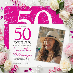 Invitación 50 y Fabuloso Cumpleaños 50 Fiesta de Cumpleaños e