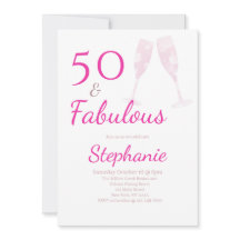50 y fabuloso | Cumpleaños 50 Fiesta Rosa
