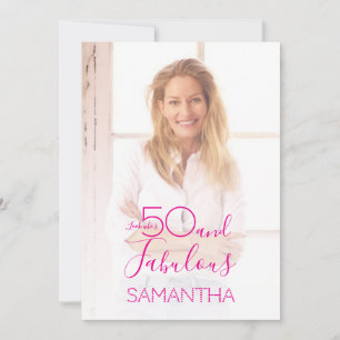 Invitación 50 y fabuloso Cumpleaños 50 Mínimo Foto