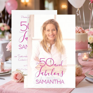 Invitación 50 y fabuloso Cumpleaños 50 Mínimo Foto