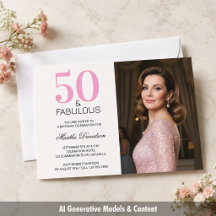 50 y fabuloso Cumpleaños 50 rosa