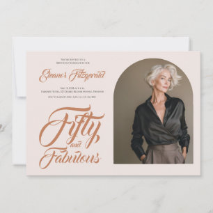 Invitación 50 y fabuloso cumpleaños 50 terracota