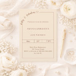 Invitación 50 y fabuloso cumpleaños champán dorado<br><div class="desc">Celebra un hito con estilo con esta elegante invitación de cumpleaños 50 y fabuloso en tonos suaves de champán. Diseñada para una celebración sofisticada y memorable, esta invitación presenta un diseño limpio y moderno con un detalle de letra cursiva delicada y un sutil acento de corazón para un toque femenino...</div>