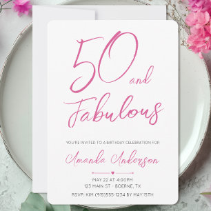 Invitación 50 y fabuloso cumpleaños cincuenta