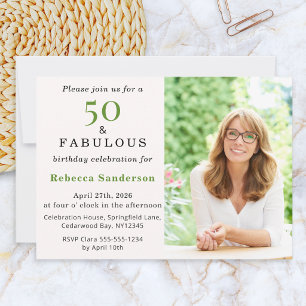 Invitación 50 y fabuloso Cumpleaños de 50 Fiesta de cumpleaño