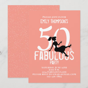 Invitación 50 y fabuloso cumpleaños de cócteles modernos