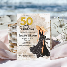 50 y fabuloso cumpleaños de negro y dorado