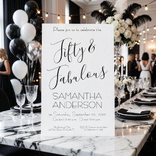 Invitación 50 y fabuloso Cumpleaños elegante número 50 
