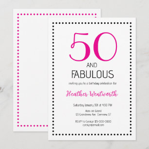 Invitación 50 y fabuloso Cumpleaños encantador de 50 años