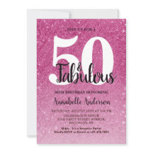 50 y fabuloso cumpleaños Hot Pink Sparkle Tinsel