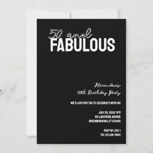 Invitación 50 y fabuloso cumpleaños moderno 50