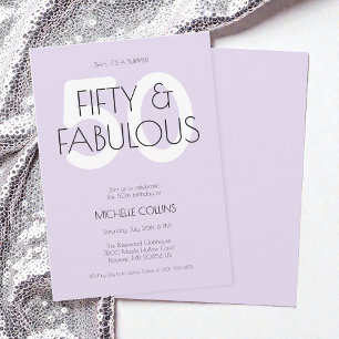 Invitación 50 y fabuloso Cumpleaños Moderno de Cincuenta en P