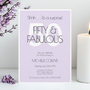 Invitación 50 y fabuloso Cumpleaños Moderno de Cincuenta en P