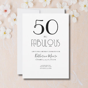 Invitación 50 y fabuloso Cumpleaños número 50 