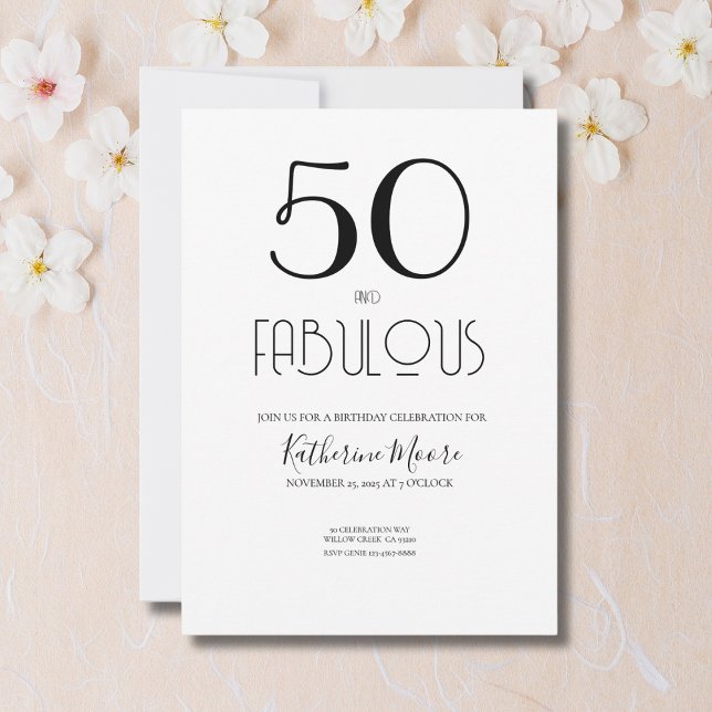 Invitación 50 y fabuloso Cumpleaños número 50  (Subido por el creador)
