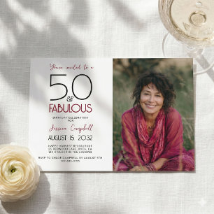 Invitación 50 y fabuloso Cumpleaños número 50 Fiesta