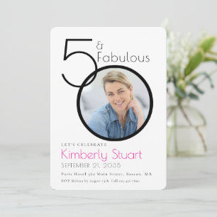 Invitación 50 y fabuloso cumpleaños número 50 fiesta de cumpl