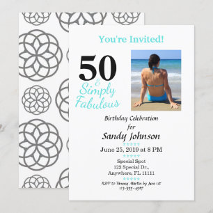 Invitación 50 y fabuloso cumpleaños simplemente lindo
