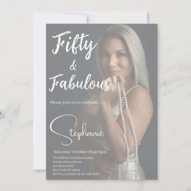 Invitación 50 y fabuloso | Fiesta de cumpleaños número 50 (Anverso)