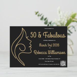 Invitación 50 y fabuloso Fiesta de cumpleaños número 50
