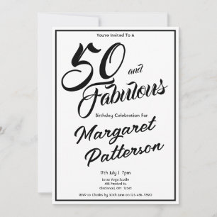 Invitación 50 y fabuloso Fiesta de cumpleaños número 50