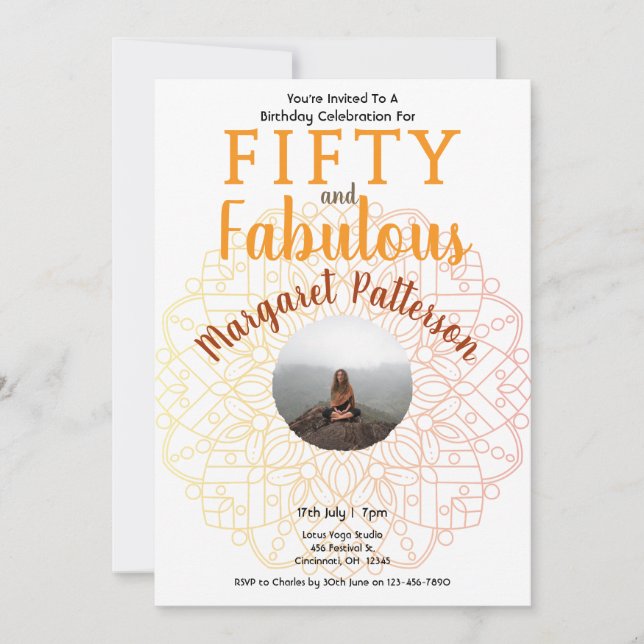 Invitación 50 y fabuloso | Fiesta de cumpleaños número 50 (Anverso)