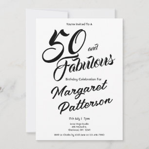Invitación 50 y fabuloso Fiesta de cumpleaños número 50