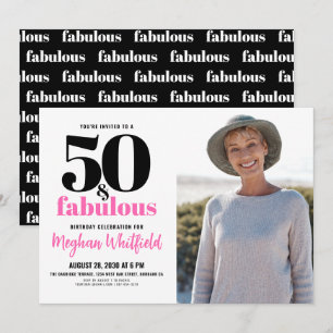 Invitación 50 y fabuloso   Fiesta de cumpleaños número 50