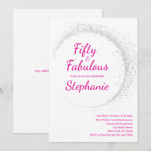 Invitación 50 y fabuloso Fiesta de cumpleaños número 50 ros