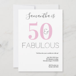 Invitación 50 y fabuloso Fiesta Rosa de los 50 Años