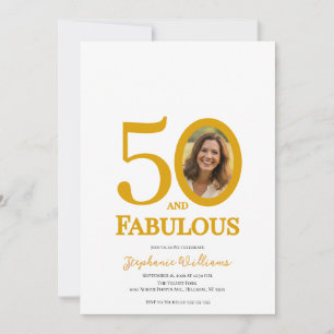 Invitación 50 y fabuloso Foto Cumpleaños 50