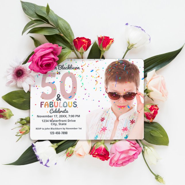 Invitación 50 y fabuloso Foto Cumpleaños Divertido Fiesta de  (Subido por el creador)