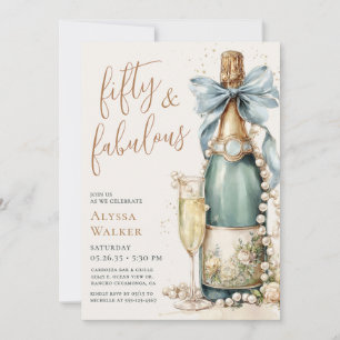 Invitación 50 y fabuloso guión de oro Cumpleaños 50 Fiesta