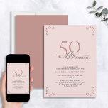 Invitación 50 y fabuloso Invitati de cumpleaños rosado y negr<br><div class="desc">¡Es tu especial cumpleaños número 50, y es hora de celebrarlo! ¿Quieres lanzar el mejor bash de la ciudad? Asegúrate de que empiece con el más alto estilo con esta invitación de cumpleaños rosada y negra de Rubor 50 y fabulosa. Seguramente marcará el tono para una celebración glamorosa. Esta bonita...</div>