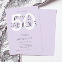 50 y fabuloso Modern Purple Fifty Birthday Party