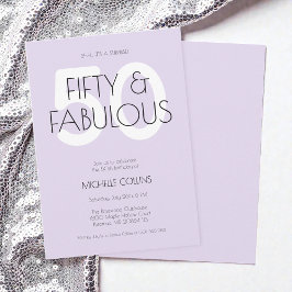 Invitación 50 y fabuloso Modern Purple Fifty Birthday Party