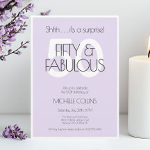50 y fabuloso Modern Purple Fifty Birthday Party