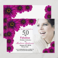 50 y fabuloso morado Floral 50 cumpleaños fotográf