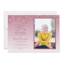 50 y Fabuloso Rosa Dorado Brillo Foto