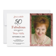 50 Y Fabuloso Rosa Dorado Floral Cumpleaños