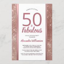 50 y fabuloso Rosa Oro Virtual 50 cumpleaños