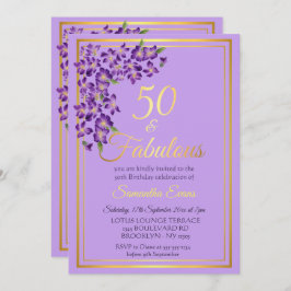 Invitación 50 y fabuloso Violeta de Oro 50 cumpleaños