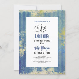 Invitación 50 y FABULOSOS Blues de fiesta de cumpleaños con f