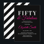 Invitación 50 y Fabulosos Elegante Rosa Caliente Cumpleaños 5<br><div class="desc">Cincuenta y fabuloso,  un diseño elegante rosa caliente,  una excelente manera de celebrar un cumpleaños 50 en estilo</div>