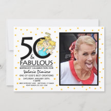 50 y Fabulous Angel Personalizado Photo Birthday