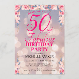 Invitación 50 y Fabulous Elegant 50th Birthday Party