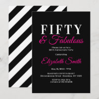 50 y Fabulous Elegant Hot Pink 50 cumpleaños