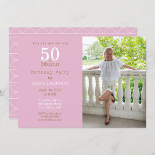 Invitación 50 y Fabulous Elegant Purple 50th Birthday Party