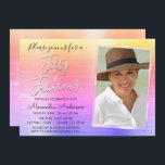 Invitación 50 y Fabulous Elegant Púrpura Rosa<br><div class="desc">Fiesta de 50 y 50 Años Elegante Oro Rosado y Morado Ombre Pastel Arcoiris Las invitaciones al cumpleaños son perfectas para una elegante fiesta de cumpleaños. Estas 50 y Fabulosas invitaciones para fiestas son perfectas para una Fiesta de 50 Años. Puede actualizar la tarjeta de invitación para incluir su propia...</div>